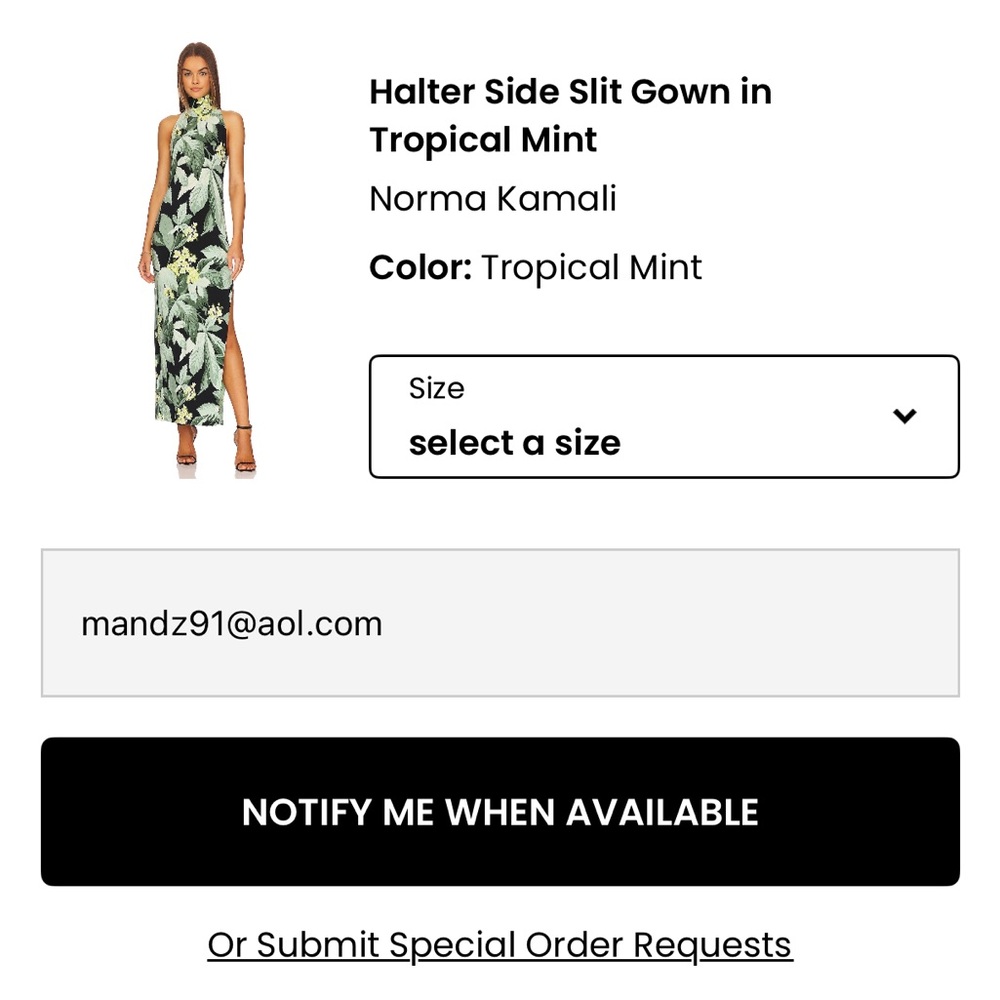 Norma Kamali Tropical Mint Halter Maxi Dress